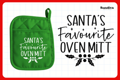 Christmas Pot Holder Quote SVG | Santa&#039;s Favourite Oven Mitt Product Image 3