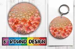 Shimmering Glitter Blossom Sublimation Circle: Keychain, Coa Product Image 1