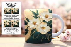 Inspiring 15oz Mug Wrap Png Template , 3D Flower Product Image 1