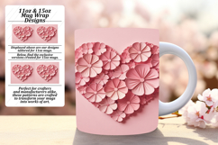 Gift 15oz Mug Wrap Png Design , Flowers Heart Product Image 1