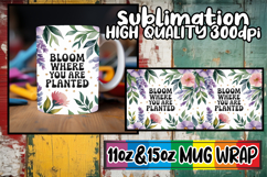 Whimsical nights 11oz 15oz sublimation wrap, Flower Quote Product Image 1