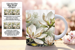 Charming 15oz Mug Wrap Png Artwork , Flowers Product Image 1