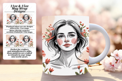 Artful 11oz Mug Wrap Png Artwork , Beauty Woman Product Image 1