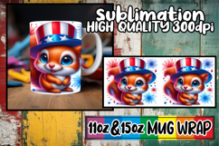 Cheerful thoughts 11oz 15oz sublimation wrap, USA Animals Product Image 1