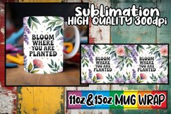 Blissful reflections 11oz 15oz sublimation wrap, Flower Quot Product Image 1