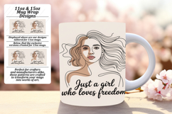 Stylish 15oz Mug Wrap Png Artwork , Just A Girl Product Image 1