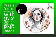 Creative Circle PNG Car Coaster Template , Beauty Woman Product Image 1