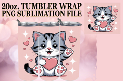 Cozy dreams 20oz tumbler wrap, Valentines Cat Product Image 1