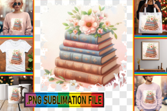 Cheerful TSHIRT Art Magic PNG, Book and flower Product Image 1