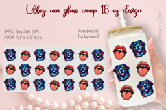 Valentines pattern Libbey Can Glass Wrap 16oz design BUNDLE Product Image 14