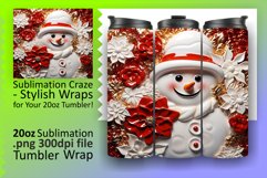 Whimsical Christmas Magic: 3D Snowman Tumbler Wrap Product Image 1
