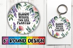 Enchanted Keychain Round Sublimation, Flower Quote Product Image 1