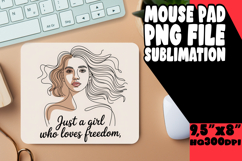 Blissful MOUSE MAT PNG Style, Just A Girl Product Image 1