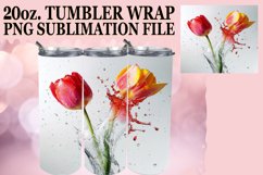 Tranquil Tide: Floral Water Tumbler Design - 20oz Product Image 1