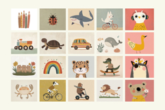 Colorful Kids Wall Art Nursery Cute Printable Posters Product Image 5