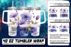 Watercolor Floral Fantasy Tumbler Wrap Product Image 1