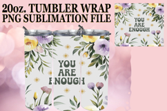 Joyful Adventures 20oz tumbler wrap, Flower Quote Product Image 1