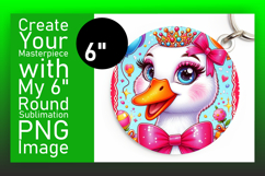 Artistic Keychain Circle Design PNG , Goose Product Image 1