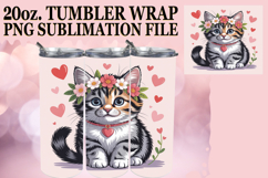 PRESENT OF LOVE 20oz TUMBLER WRAP, Cat Valentin's Day Product Image 1
