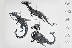 3D dragon Paper Cut Template, svg ornament Product Image 1