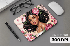 Afro Girl / Woman braided hair Mouse Pad, Black Queen PNG Product Image 1