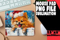 Peeking Dog Winter Sublimation Christmas Mouse Pad Art Product Image 1