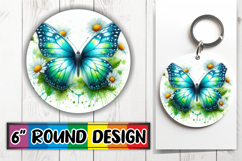 Blissful Car Coaster Round Style, Butterfly Product Image 1