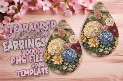 Retro Flower Pattern Earring Design PNG Product Image 1