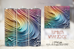Rainbow colorful abstract paint straight tumbler 20oz wrap Product Image 1