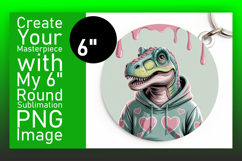 Stylish Circle Design for Sublimation , Cute Dino Product Image 1