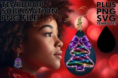Unique Teardrop Earrings MAGIC, Neon Xmas Product Image 1