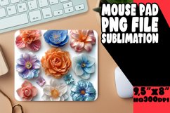 Vibrant 3D Flower Pattern Mouse Pad: Colorful Style Product Image 1