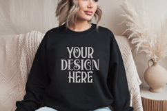 Black Gildan 18000 Sweatshirt Mockup,G18000 Crewneck Sweatsh Product Image 1