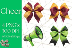 Cheerleader Clipart PNG with Glitter Pom and Color Splash Product Image 1