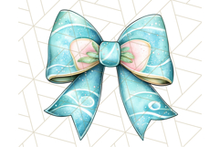 Watercolor Summer Bow Clipart PNG, Coquette Bright Bow Png Product Image 4