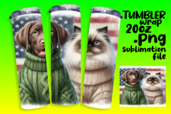 Amazing 20oz Tumbler Wrap Download , Dog and cat Product Image 1