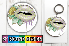 Enchanted Round Coasters Design, Dripping Lips Product Image 1
