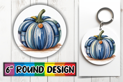 Playful Circle Keychain Sublimation, Pumpkin Watercolor Product Image 1