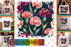LUMINOUS PNG TSHIRT Gift Ideas, Flower Pattern Product Image 1
