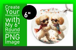 Mountain Adventure Dog Circle Design Sublimation Keychain Product Image 1