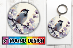 Sweet Keychain Round Design, Birds Product Image 1