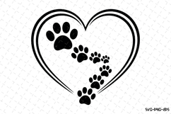 Paws Heart Svg | Svg Cut Files | Digital Download Product Image 1