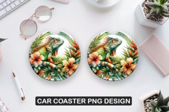 Reptile Car Coaster Sublimation| Animal Coaster PNG Product Image 1
