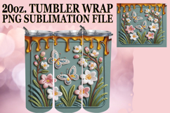 Magical Nights 20oz tumbler wrap, 3D Flowers Product Image 1