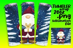 Christmas Gnome Tumbler Wrap 20oz Watercolor Sublimation Product Image 1