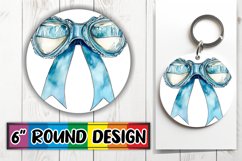 Colorful Bow Design for PNG Round Watercolor Sublimation Product Image 1