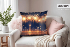 Happy New Year PNG Pillow, Festive New Year's Eve 2026 PNG Product Image 1