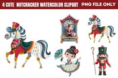 Cute Nutcracker Watercolor Clipart PNG Product Image 1