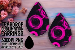 Neon Burst Teardrop Earring Sublimation Design Product Image 1