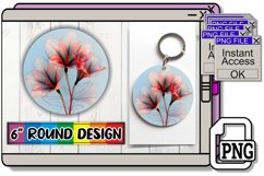Floral Fancy Sublimation Options - Keychain &amp; Car Coaster Product Image 1